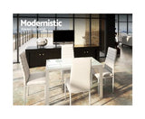 ARTISS 5 PIECE DINING TABLE AND CHAIRS - WHITE