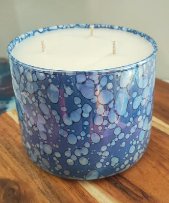 EXTRA LARGE TRIPLE WICK LUXE OMG SCENTED SOY CANDLE NAVY- PINEAPPLE AND MANGO