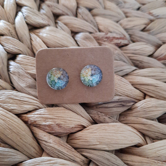 GLASS EARRING STUDS - FOUR COLOURS