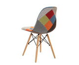 ARTISS RETRO FABRIC TIMBER SET OF 4 DINING CHAIRS - MULTI COLORED