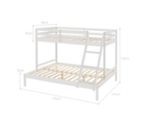 SOLID TIMBER BUNK BED - WHITE