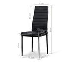 ARTISS PVC LEATHER SET OF 4 DINING CHAIR - BLACK