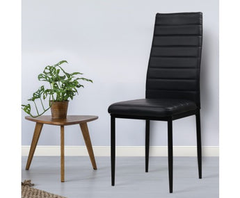 ARTISS PVC LEATHER SET OF 4 DINING CHAIR - BLACK