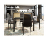 ARTISSS 5 PIECE DINING TABLE AND CHAIR SET - BLACK