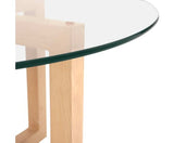 ARTISS ROUND TEMPERED GLASS COFFEE TABLE - NATURAL/ GLASS