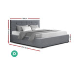 ARTISS DOUBLE GAS LIFT STORAGE BED FRAME -GREY