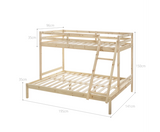 SOLID TIMBER BUNK BED - NATURAL