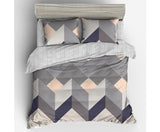 GISELLE GEOMETRY SQUARE MICROFIBRE QUILT COVER - KING & QUEEN
