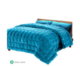 GISELLE PLUSH MINK THROW COMFORTER QUEEN - TEAL