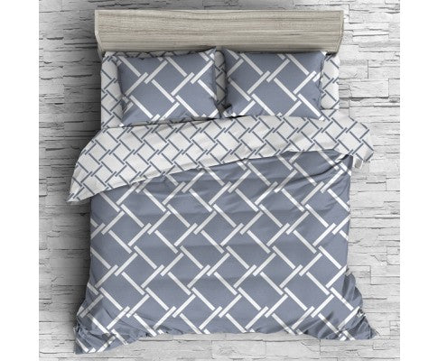 GISELLE REVERSIBLE GEOMETRY QUILT COVER - QUEEN