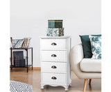 ARTISS 4 DRAW VINTAGE BEDSIDE TABLE - WHITE
