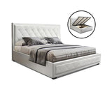 ARTISS QUEEN SIZE GAS LIFT BED WITH STORAGE - WHITE