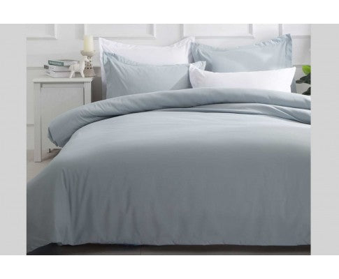 HAZE BLUE MICROFIBRE QUILT COVER - AVAILABLE IN KING & QUEEN