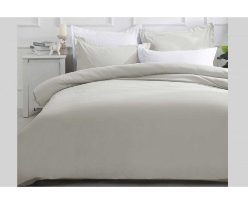 SOFT BEIGE MICROFIBRE QUILT COVER - AVAILABLE IN KING & QUEEN