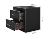 ARTISS LEATHER STYLE BEDSIDE TABLE