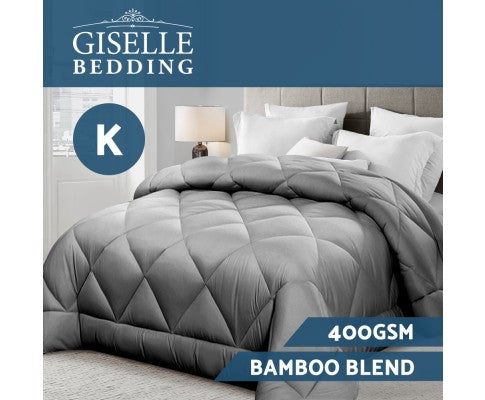 GISELLE BAMBOO MICROFIBRE 400GSM ALL SEASON QUILT - KING
