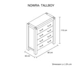 NOWRA 4 DRAWER TALLBOY