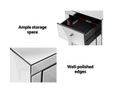 GLAM MIRRORED BEDSIDE TABLE - PRESIA SILVER