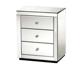 GLAM MIRRORED BEDSIDE TABLE - PRESIA SILVER
